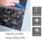 sanyeskkiy 10 Sheets Peel and Stick Backsplash Tile, Self-Adhesive Mosaic Tile, Stick on Kitchen, Bathroom Vanities, Fireplace Décor, Laundry Table(Mixed Dark Texture+Grey Diamond) (10)