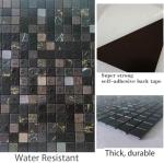 sanyeskkiy 10 Sheets Peel and Stick Backsplash Tile, Self-Adhesive Mosaic Tile, Stick on Kitchen, Bathroom Vanities, Fireplace Décor, Laundry Table(Mixed Dark Texture+Grey Diamond) (10)