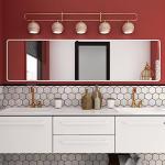 Tenedos Milano 4 Inches Calacatta Gold Look Hexagon Porcelain Tile Matte Finish for Floor Wall Kitchen Backsplash Bathroom Shower Fireplace Accent – 1 Sheet