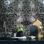 sanyeskkiy 10 Sheets Peel and Stick Backsplash Tile, Self-Adhesive Mosaic Tile, Stick on Kitchen, Bathroom Vanities, Fireplace Décor, Laundry Table(Mixed Dark Texture+Grey Diamond) (10)