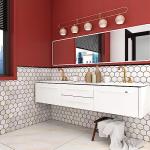 Tenedos Milano 4 Inches Calacatta Gold Look Hexagon Porcelain Tile Matte Finish for Floor Wall Kitchen Backsplash Bathroom Shower Fireplace Accent – 1 Sheet