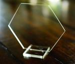 Cedar and Ink Set of 10 Large Hexagon Sign Blanks - Wedding Shower DIY Glass Tiles with Stand for Acrylic Table Numbers 1-20 (5.5" - Pack of 10)