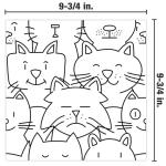 Oh My Cat 9-3/4" x 9-3/4" Porcelain Floor and Wall Tile