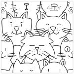 Oh My Cat 9-3/4" x 9-3/4" Porcelain Floor and Wall Tile