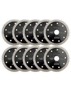 SHDIATOOL Super Thin Diamond Turbo Blade 10PCS 4.5 Inch Cutting Porcelain Ceramic Tile Granite Dia 115mm