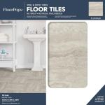 FloorPops Platinum Peel and Stick Floor Tiles, Grey, Marble Vinyl Floor Tiles, Water Resistant, 12 in x 12 in, Pack of 10