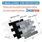 DICOFUN Distressed Wood Peel and Stick Backsplash Wall Tiles, 12"x12" Thick PVC Subway Tile for Kitchen Backsplash, 10 Sheets