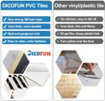 DICOFUN 10-Sheet Black & White Peel and Stick Backsplash for Kitchen, PVC Stick on Backsplash Wall Tiles
