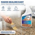 Black Diamond Stoneworks NEX-GEN Natural Stone Penetrating Sealer: Long-Lasting Protection Interior and Exterior ; Granite, Marble, Travertine, Limestone, Grout, Tile, Brick, Slate Floors (1-Gallon)