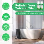 NADAMOO Tub and Tile Spray Paint White, 450ml, 4 Cans, Aerosol Bathtub Refinishing Kit for Porcelain Fiberglass Ceramic, DIY Resurfacing Bathroom Sink Countertop