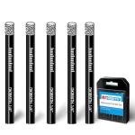 DKIBBITH 5 Packs 1/4" Diamond Drill Bits for Tile, Porcelain, Ceramic, Granite, Marble, Stone, Glass, Dry Drilling Tile Drill Btis with Storage Case and 1/4" Round Shank.