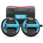 SEESII Glass Suction Cups with Metal Handle, 8" Tile Suction Cup Tool, 450 lbs (200kg) Load Capacity Heavy Duty Vacuum Lifter for Lifting Tile/Granite/Windows/Mirror (2 Pack)