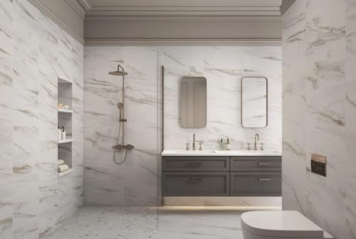 Siena White Greyish Porcelain Shower Floor Tile