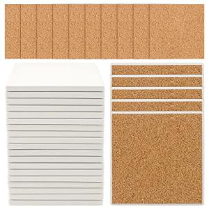 MAHIONG 30Pcs 4 x 4 Inch Square Ceramic Tiles for Crafts, White Absorbent Stone Paintable Ceramic Coaster with Cork Backing Pads, Blank Tile Coasters for Painting DIY Coasters