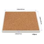 MAHIONG 30Pcs 4 x 4 Inch Square Ceramic Tiles for Crafts, White Absorbent Stone Paintable Ceramic Coaster with Cork Backing Pads, Blank Tile Coasters for Painting DIY Coasters