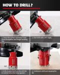 DAYDOOR Diamond Hole Saw Kit, 11-PieceTile Hole Saw Kit 1/4" 5/16" 4/5" 1" 1-3/8" 2" 2-1/2" 4",Vacuum Brazed Core Drill Bits for Porcelain Tile, Granite, Marble, Stone(Red)