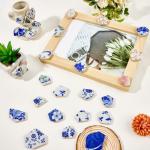 SOFPLATE 1 Box 200G Broken Porcelain Tiles Irregular China Mosaic Tiles Blue and White Porcelain Chinese Mosaic Pieces for DIY Crafts Plates Flowerpots Vases Cups Home Bathroom Decoration Projects