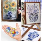 SOFPLATE 1 Box 200G Broken Porcelain Tiles Irregular China Mosaic Tiles Blue and White Porcelain Chinese Mosaic Pieces for DIY Crafts Plates Flowerpots Vases Cups Home Bathroom Decoration Projects