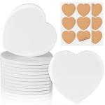 12 Pieces Sublimation Coasters, GOH DODD Glossy Ceramic Tiles Glazed Blanks with Cork for Valentine‘s Day DIY Alcohol Ink Heat Transfer Painting Housewarming Gifts Wedding Arts Crafts, Heart, 4 Inch