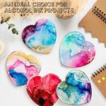 12 Pieces Sublimation Coasters, GOH DODD Glossy Ceramic Tiles Glazed Blanks with Cork for Valentine‘s Day DIY Alcohol Ink Heat Transfer Painting Housewarming Gifts Wedding Arts Crafts, Heart, 4 Inch