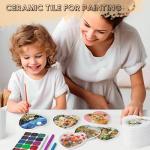 12 Pieces Sublimation Coasters, GOH DODD Glossy Ceramic Tiles Glazed Blanks with Cork for Valentine‘s Day DIY Alcohol Ink Heat Transfer Painting Housewarming Gifts Wedding Arts Crafts, Heart, 4 Inch