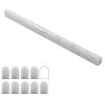 Lovdeco Carrara White 3/5" X 12" Marble Pencil Liner Tile, Edge Trim Molding for Shower and Backsplash, Bullnose Tile Trim Polished, 10 Pcs/Box