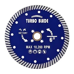 6" Diamond Turbo Blade Granite Blade for Granite Marble Porcelain Tile Wet/Dry Cutting