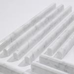 Lovdeco Carrara White 3/5" X 12" Marble Pencil Liner Tile, Edge Trim Molding for Shower and Backsplash, Bullnose Tile Trim Polished, 10 Pcs/Box
