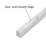 Lovdeco Carrara White 3/5" X 12" Marble Pencil Liner Tile, Edge Trim Molding for Shower and Backsplash, Bullnose Tile Trim Polished, 10 Pcs/Box