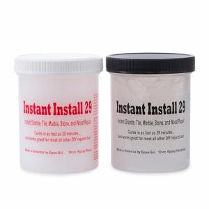 Instant Install 29-20 oz Epoxy Permanent Repair Kit - Granite, Marble, Porcelain, Quartz, & Tile - Chips/Cracks - Rebonds/Rebuilds Missing Pieces - Dry in 29 Minutes - Tintable with EZ-Tint