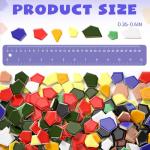 Honeydak 4.4lb Iridescent Stained Glass Pieces Mosaic Tiles for Crafts Irregular Stained Glass Scraps for Mosaic Making Home Garden Decoration DIY Walls Flower Pots Vases(Ceramic)