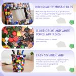 Honeydak 4.4lb Iridescent Stained Glass Pieces Mosaic Tiles for Crafts Irregular Stained Glass Scraps for Mosaic Making Home Garden Decoration DIY Walls Flower Pots Vases(Ceramic)