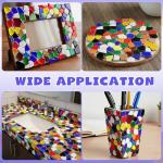 Honeydak 4.4lb Iridescent Stained Glass Pieces Mosaic Tiles for Crafts Irregular Stained Glass Scraps for Mosaic Making Home Garden Decoration DIY Walls Flower Pots Vases(Ceramic)