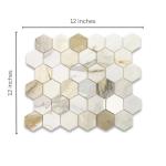 Tenedos Calacatta Gold Marble 2 inch Hexagon Mosaic Tile Polished for Kitchen Backsplash Bathroom Flooring Shower Surround Dining Room Entryway Corrido Spa (1 Sheet)