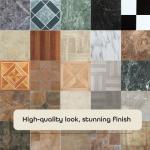 Majestic Self Adhesive 18-Inch Square Vinyl Floor Tiles, 10 Tiles - 18" x 18", Ghibli Beige Granite Pattern - Peel & Stick, DIY Flooring for Kitchen, Dining Room & Bathrooms by Achim Home Decor