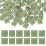 MECCANIXITY 9mm Square Mosaic Tiles, 300g Ceramic Mosaic Pieces Glazed Porcelain Tiles Bulk for Vase Flower Pots Aquarium Decor Garden Project DIY Art Craft, Emerald Green