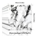LVSHI 20pcs Marble Peel and Stick Waterproof PVC Shower Wall Panels Bathroom Backsplash Tile Stick on Wall for Bedoom, Kitchen 11.8"x11.8" (Ink and White,19.4 Sq.Ft.)