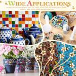 MECCANIXITY 9mm Square Mosaic Tiles, 300g Ceramic Mosaic Pieces Glazed Porcelain Tiles Bulk for Vase Flower Pots Aquarium Decor Garden Project DIY Art Craft, Emerald Green