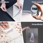 LVSHI 20pcs Marble Peel and Stick Waterproof PVC Shower Wall Panels Bathroom Backsplash Tile Stick on Wall for Bedoom, Kitchen 11.8"x11.8" (Ink and White,19.4 Sq.Ft.)