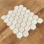 Stone Center Online Crema Marfil Marble 2 inch Hexagon Mosaic Tile Polished Kitchen Bath Wall Floor Backsplash Shower (1 Sheet)