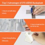 60pcs Premium Peel and Stick Backsplash Tiles,Glossy Blue Marble Look Elevated 3D Textured DIY Self Adhensive Wall Tiles for Kitchen & Bathroom,High-End Finished,Easy Cut & Install