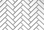 1x3 High Gloss Polished Finish White Herringbone Porcelain Mosaic Tile Walls and Floors