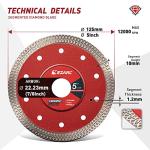 EZARC 5 inch Super Thin Diamond Blade, Diamond Saw Blades for Angle Grinder, 5" Tile Blade for Smooth Cutting Porcelain Ceramic Granite Marble Tile, 7/8"-20mm-5/8 Arbor (2-Pack)