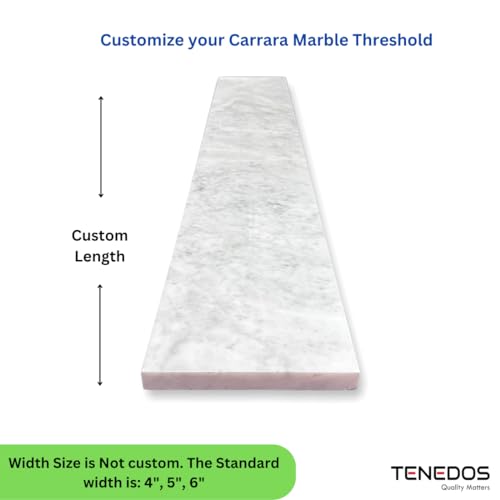 Honed Carrara Marble Threshold Tile for Showers