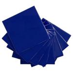 4 in Ceramic Tile Gloss 4 1/4" Box of 10 Pieces for Bathroom Wall and Kitchen Backsplash by Tenedos – Glossy Finish, Classic Look (Cobalt Blue)