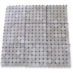 Stone Center Online Crema Marfil Marble 2 inch Octagon Mosaic Tile w/Emperador Dark Brown Dots Polished Kitchen Bath Wall Floor Backsplash Shower (1 Sheet)