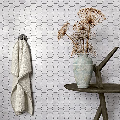 Carrara White Marble Mosaic Tile - 2 Inch Hexagon