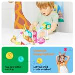 PicassoTiles Magnet Tiles Building Block Travel Size Magnetic Marble Run Construction Toy Set Mini Diamond Marble Racetrack Building Blocks Playset Education STEM Learning Kit Boy Girl 3+ PTMG45