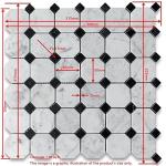 Stone Center Online Crema Marfil Marble 2 inch Octagon Mosaic Tile w/Emperador Dark Brown Dots Polished Kitchen Bath Wall Floor Backsplash Shower (1 Sheet)