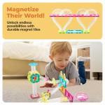 PicassoTiles Magnet Tiles Building Block Travel Size Magnetic Marble Run Construction Toy Set Mini Diamond Marble Racetrack Building Blocks Playset Education STEM Learning Kit Boy Girl 3+ PTMG45